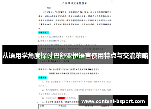 从语用学角度探讨巴舒亚伊语言使用特点与交流策略 从语用学角度探讨巴舒亚伊语言使用特点与交流策略